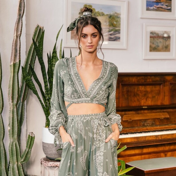 RUBEN BOHO WIDE LEG PANTS IN CONSTANCE PRINT JAASE - Picture 6 of 8